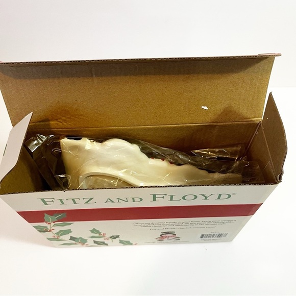 Fitz & Floyd Holly Berry Snowman Snack Plate with Box 7" - NO SPREADER - Picture 11 of 12